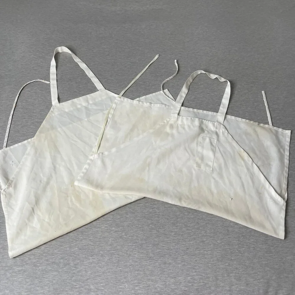 Restaurant White Kitchen and Cleaning Aprons 2 PCS. Set